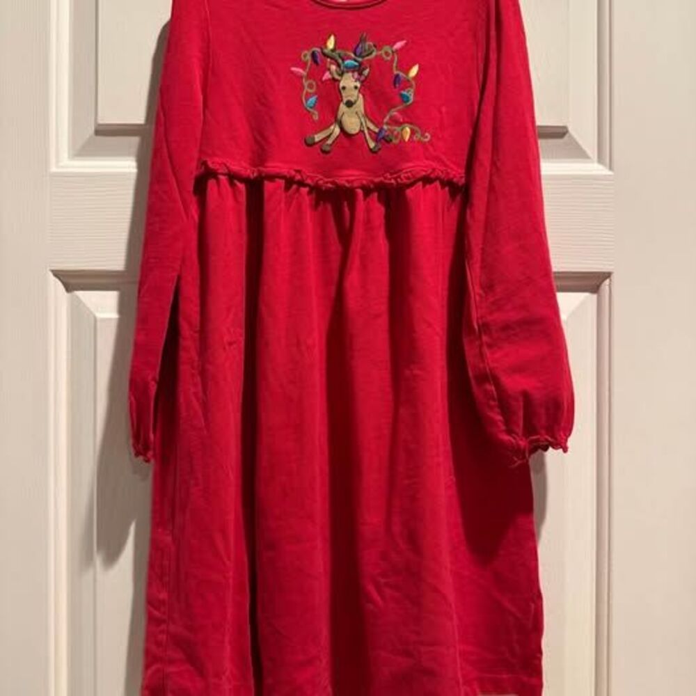 J. Khaki Kids Red Reindeer Christmas Dress Size 6X